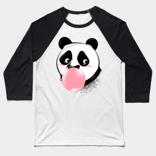 Panda makes bubble gum bubble with pink gum Baseball T-Shirt